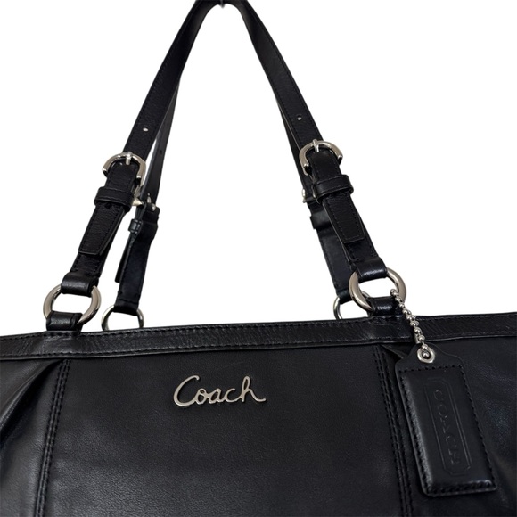 Coach Ashley Black Leather Shoulder Bag - Picture 3 of 9